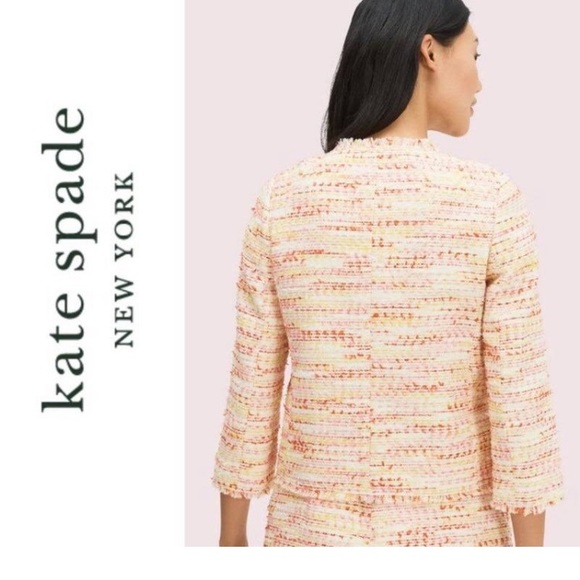 Kate spade New York Tweed Open Front Blazer Jacket, Size 10 - Picture 15 of 15
